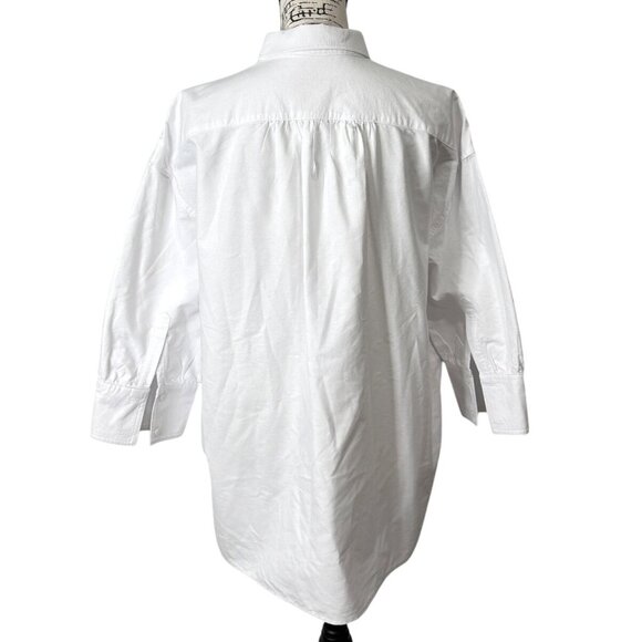 Tuckernuck Pomander Place Womens Button-Up Top 3/4 Sleeve White Shirt Size L - Picture 3 of 9
